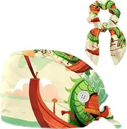 [YTYVAGT] Scrub Caps Women,Scrub Hats Suitable for Women,Festival Cartoon Dragon Boat