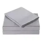 Grey 4-Piece Solid 180 Thread Count Microfiber Full Sheet Set