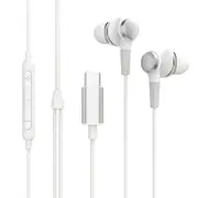 Rewyre USB- C Wired In-Ear Earphones with Microphone and Volume Control (White)