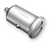 MBEAT Power Dot Pro Dual port 4.8A Rapid Car Charger - 24W/Metallic Design/Fast Charging Mobile Apple iPhone iPad Samsung Galaxy Hauwei HTC Google