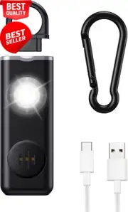 Personal Alarm Keychain, 130dB Siren with Strobe Light, Safety for Women, Kids,