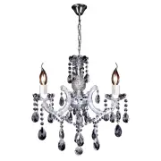 Zurich 3 Light Crystal Glass Chandelier, Chrome