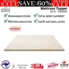 Giselle Bedding 7 Zone Pure Natural Latex Mattress Topper Underlay Double 5cm AU