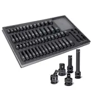 Powerbuilt 63 Piece 6 Point SAE & Metric Pro Tech Impact Socket Set - 949012