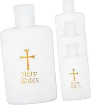 ABOOFAN 4pcs Holy Water Bottle Set Catholic Cross Water Container for Church Decorations Baptism