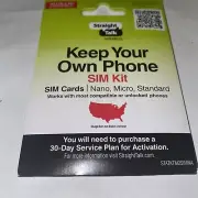 Three Straight Talk Nano SIM Cards Activation Kits Your Own Phones To Straight
