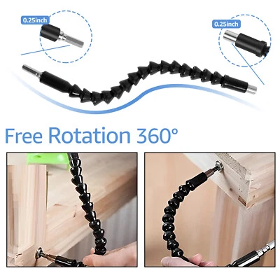 30Pcs Flexible Drill Bit Extension Kit Soft Shaft Screwdriver Kit with 12 paGaI