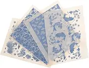 GARIOUANS 4Sheets Decals Underglaze Transfer Paper for Pottery Crafting Durable Coloring Paper for Clay Art Easy Application Distinctive Finish Pottery Supplies