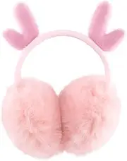 [XIAOHAWANG] Winter Earmuffs for Kids Girl Warm Ear Muffs Baby Boy Plush Padded Ear Warmer, D-pink,