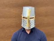 Knight Templar Steel Helmet – Medieval LARP Role Play Armor