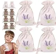 Empty Sachet Bags | Small Embroidered Lavender Sachet Pouches with Drawstring | Soft Linen Fragrance Sachet Packets, Closet Sachets Bag, Drawer Freshener Packaging Pouch