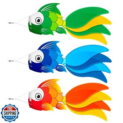 SGftre 40 Inch Fish Windsock,Heavy Duty Wind Socks for Outside, Ideal for Bea