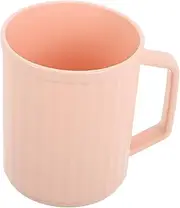 QUMIIRITY Toothbrush Cup Toothbrush Holders Travel Coffee Cups Bathtub Cup Bath Pourer for Mugs for Hot Drinks Bath Rinser Ribbed Coffee Cups Rinse Cup Pink Pp re-usable