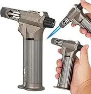 All Metal, Blow Torch, Professional Kitchen Cooking Butane Torch with Safety Lock Adjustable Refillable Multipurpose Flame Refillable BBQ, Outdoors，Baking,Crafts and Soldering(Gas Not Included)