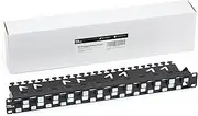 trueCABLE 3-D Staggered 24 Port 19” Toolless Modular Patch Panel, Unshielded, Blank, 1U Rack Mount, with Cable Management Bar, High Density, Black