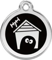 Red Dingo Enamel Dog House Tag - Black - Lifetime Guarantee - Cat, Dog, Pet ID T
