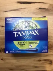Tampax Pearl Tampons Super LeakGuard, Unscented, 50 Ct