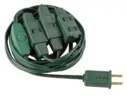 Northlight 12 ft Green Indoor Polarized Extension Power Cord with 9-Outlets