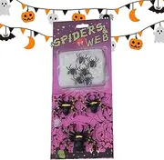 Halloween Spider Web Decoration,Realistic Spider Webs Party Supplies - Strong Stretch Spider Decoration Halloween Indoor Decorations for Theater Centerpieces Stage Shows