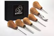 BeaverCraft SC05 – Wood Carving Palm Chisel Set (6 Tools)