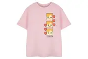 Minecraft Girls Pixel Hearts Short-Sleeved T-Shirt (Pink) (3-4 Years)