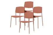 Kowa Plastic Dining Chair (Set of 4) - Terracotta