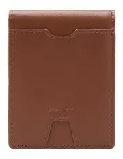 [La Enviro] Yamba Minimalist Slim Bifold Front Pocket Vegan Leather Wallet in Brown