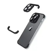 Frameless Fit for iPhone 13 Pro Bumper Case with Camera Lens Pure Black