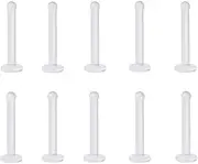 [Pierced Owl] Set of 10 Clear Bioflex Flat Head Nose Stud Retainers