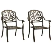 Garden Chairs 2 pcs Cast Aluminium Bronze