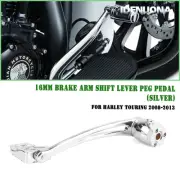 16mm Silver Brake Lever Arm Foot Peg Pedal For Harley Touring 2008-2013 09 10 11
