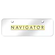 Licensed Chrome Mini License Plate w/Gold Name for Lincoln Navigator - AUGD6808