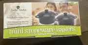 2 Black Mini Stoneware Bakers Ramekins by Nicole's Kitchen