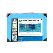 115 Pieces Art Craft Drawing Painting Set Pencils Crayon Marker Oil Pastels - Blue Case