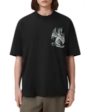 Allsaints Oversized Dragon Wave Graphic Tee