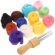 1 Set DIY Needle Felting Kit Wool Craft Supplies for Adults Includes Random Colors Each Head Needle Tool for Creative Projects Family Fun Random Color