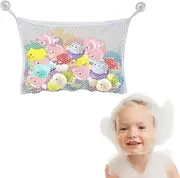 1Pcs Bath Toy Storage Bag, Toy Storage Bags for Convenient Storage, Toy Organiser, Strong and Durable Bath Toy Net to Easily Organize Toys and Bath Supplies Accessories (with Self-Adhesive Hooks)