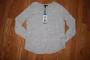 NWT Womens David Bitton BUFFALO Gray Heather Long Sleeve Shirt M Medium