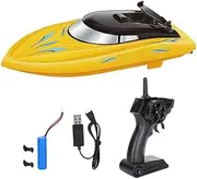 RC Boat - 2.4GHz Waterproof Remote Control High Speed Ship Speedboat - Children Toy Model Racing Boat for Kids Boys Girls (Yellow)