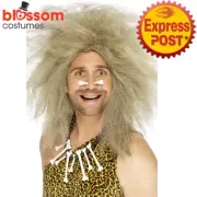 W519 Blonde Unisex Caveman Stone Age Tarzan Jungle Prehistoric Costume Wig Hair