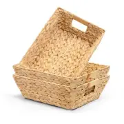 Set of 3 Trapezoid Wicker Baskets for Storage, Wicker Baskets for Organizing,...
