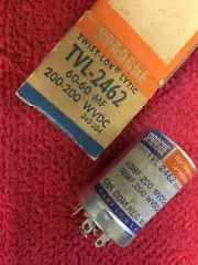 TVL-2462 SPRAGUE TWIST-LOK 60-60 MF 200-200 WVDC CAPACITOR NOS