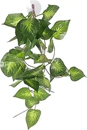 Fake Plant Reptile Tank Hanging Realistic Decorative Reptile Plant Fake Artificial Terrarium Plant Ornament for Aquarium Ideal for Reptile (‎Light Green)