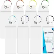 VGOODALL 8PCS Cruise Luggage Tag Holders, Clear Luggage Tag Holder PVC Suitcase Label Case Waterproof for Suitcases Travel Backpack Tags