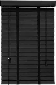 Wooden Venetian Blinds 120x120cm, Black Window Blinds, Light Filtering Venetian Blinds for Day and Night, Solid Wood Blinds for Windows and Doors, Roll Up and Pull Down Blinds