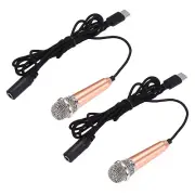 2Pcs Mini Microphone, Mic Tiny Microphone Type C Gold