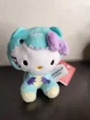 3.5 Inch Hello Kitty Costume Dinosaur Plush Toy Green Round 1