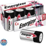 Energizer MAX C Batteries, Premium Alkaline C Cell Batteries (8 Battery Count