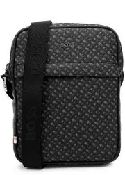 Hugo Boss Black Monogrammed Coated Canvas Cross-body bag One Size