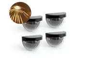 6 LED Solar Lights, Outdoor Garden Lights, Solar Flood Wall Light, Semicircle Design, Waterproof, Black